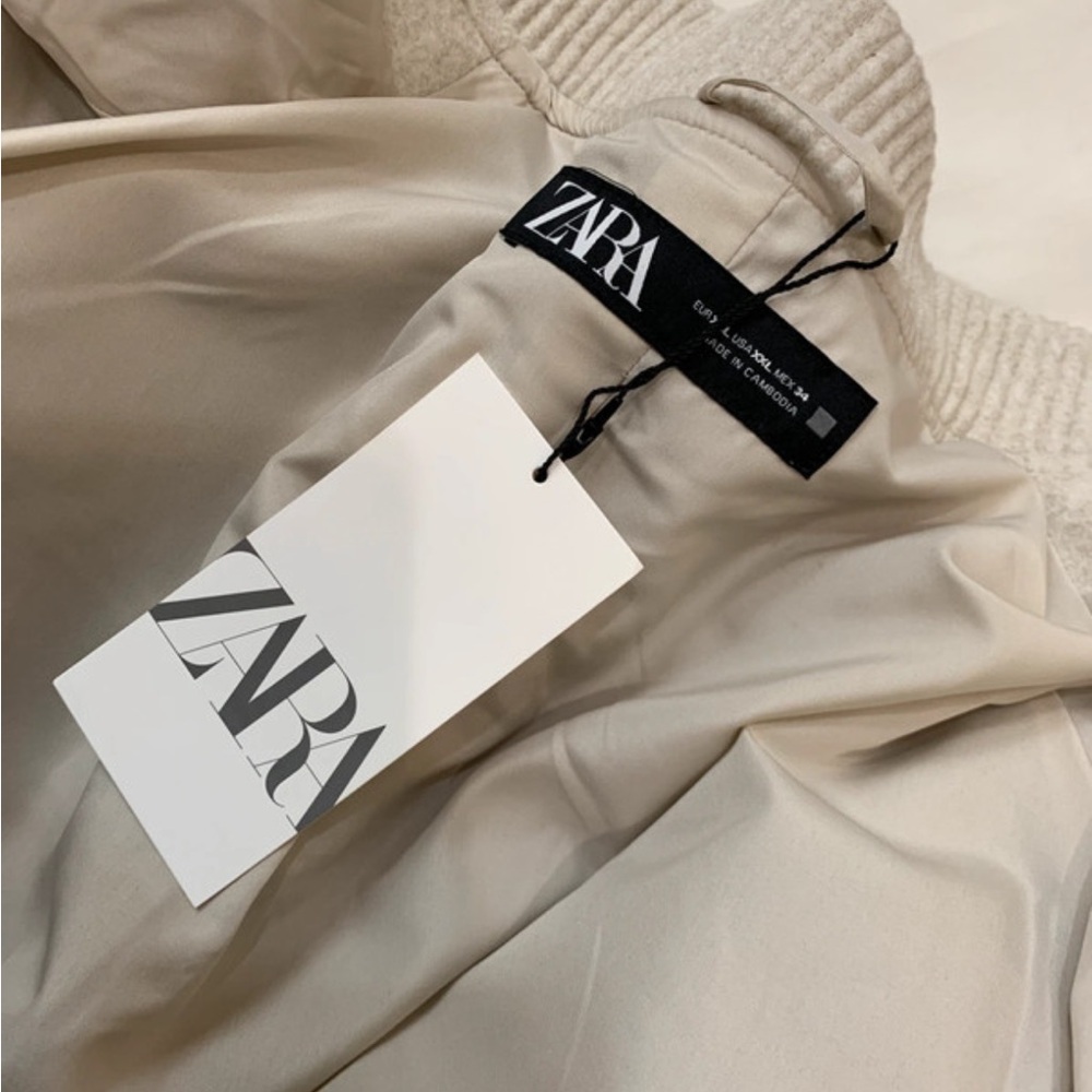 Zara Women's Beige / Bone Bomber Jacket | XXL - Picture 5 of 6